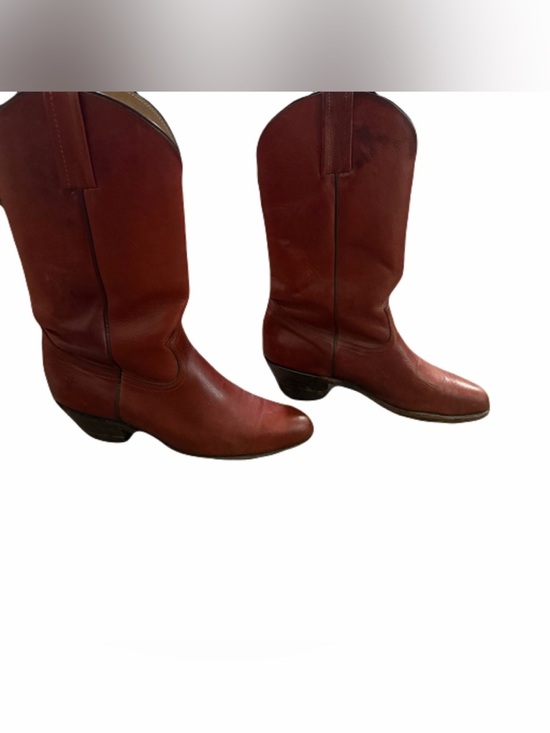 FRYE Vintage Western Mens Boots Cowboy Leather 3811 Cognac Size 11 D USA main image 4